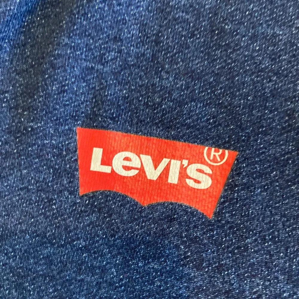 Levis Boys 12-13Y Large Indigo Blue Denim Look Full Zip Hoodie Sweatshirt